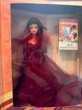 Barbie Burgundy Red Velvet Evening Gown Doll